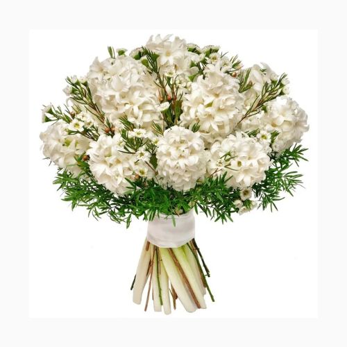 White Hyacinth & Wax Flowers Bouquet