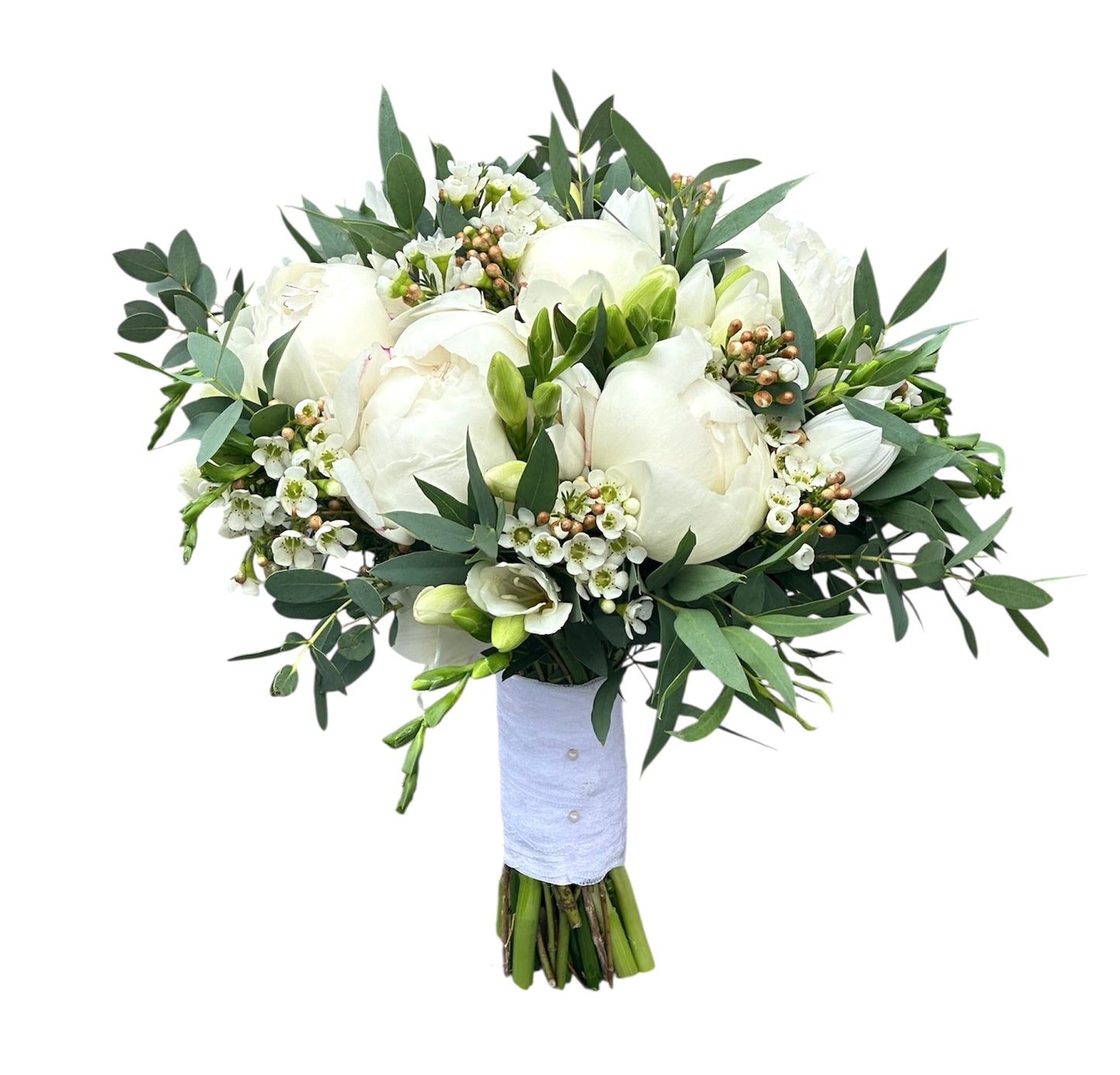 Boho Bouquet with Peonies and Freesias