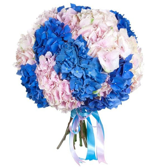 Pink & Blue Hydrangea Bouquet - Fresh Bouquet Co.