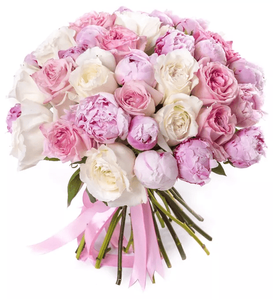 Pink Peonies & Garden Roses Bouquet - Fresh Bouquet Co.
