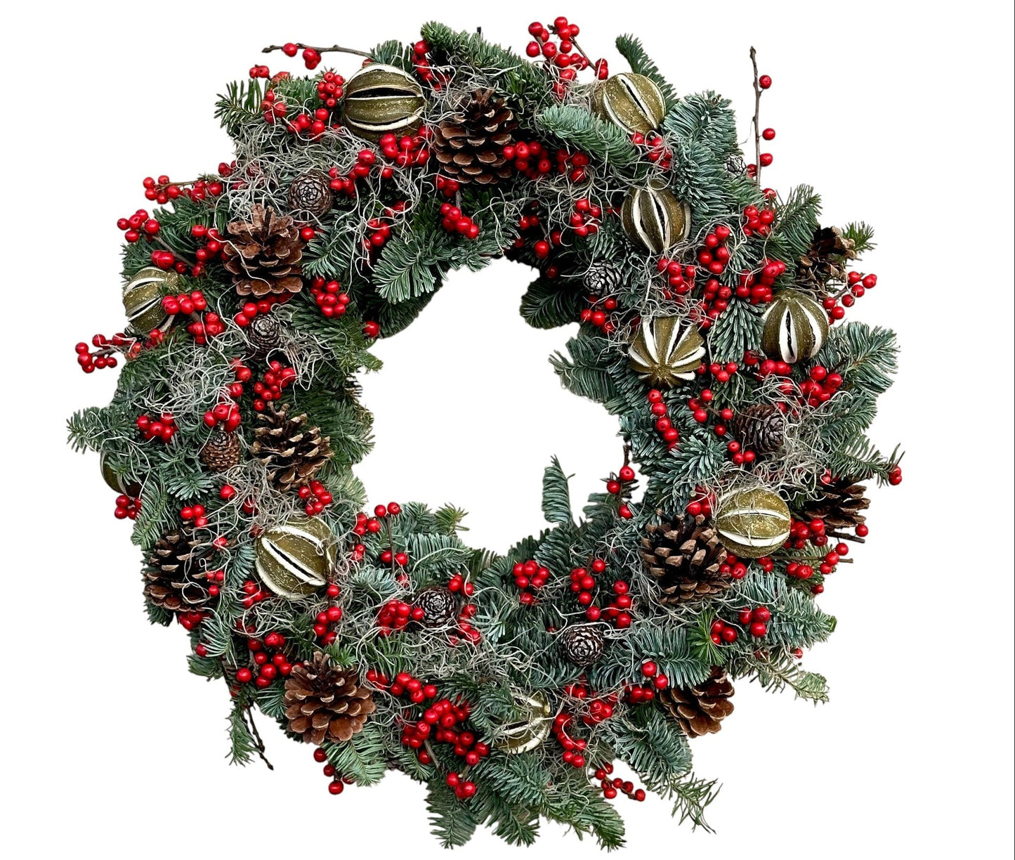 Ruby Red & Green Dried Lime Christmas Wreath - Fresh Bouquet Co.