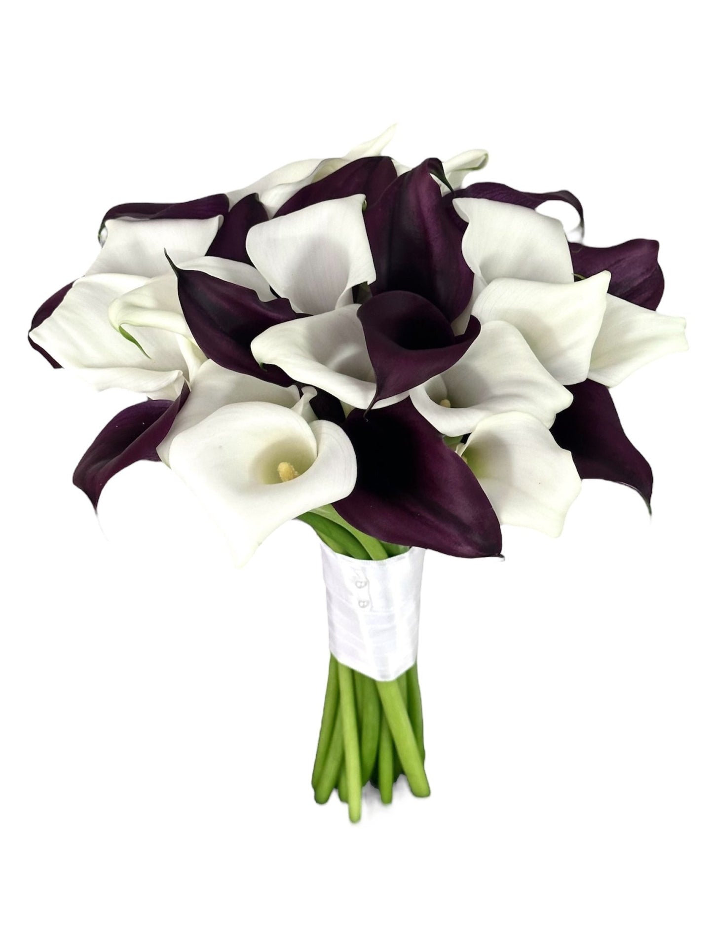 White and Burgundy Calla Lily Bridal Wedding Bouquet - Fresh Bouquet Co.