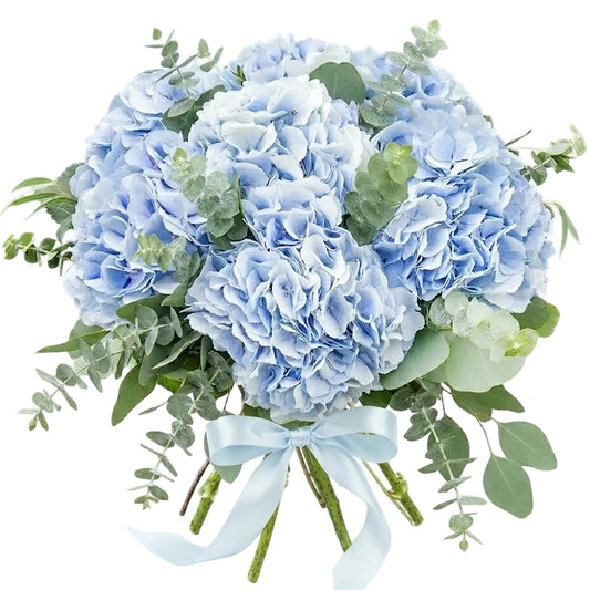 Pale Blue Hydrangea & Eucalyptus Bouquet
