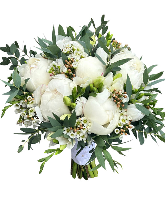 Boho Bouquet with Peonies and Freesias