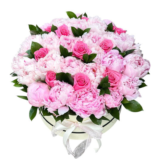 Luxury Pink Peonies & Roses Flower Box