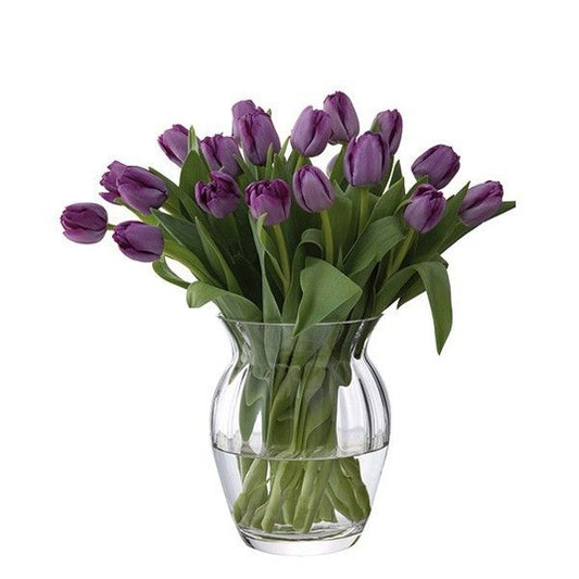 Purple Tulips Bouquet in Oval Vase