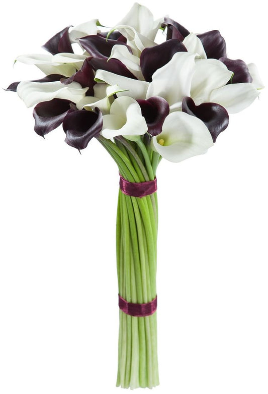 Burgundy & White Calla Lily Bouquet
