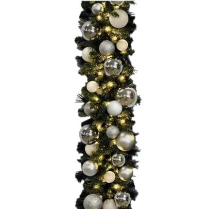 Christmas Garland with Lights & Baubles - Fresh Bouquet Co.