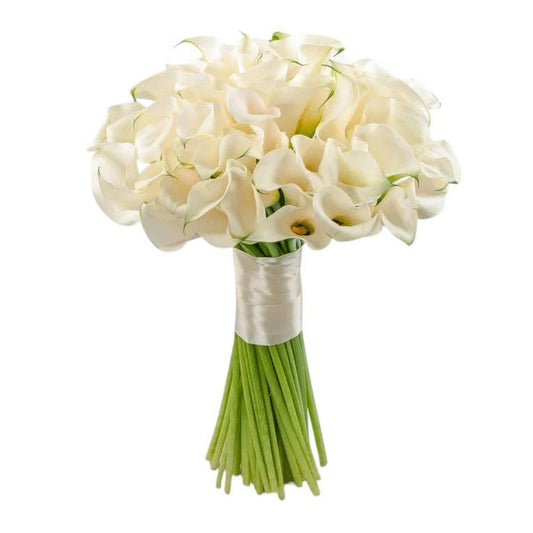 Ivory Calla Lily Bouquet in Vase - Fresh Bouquet Co.