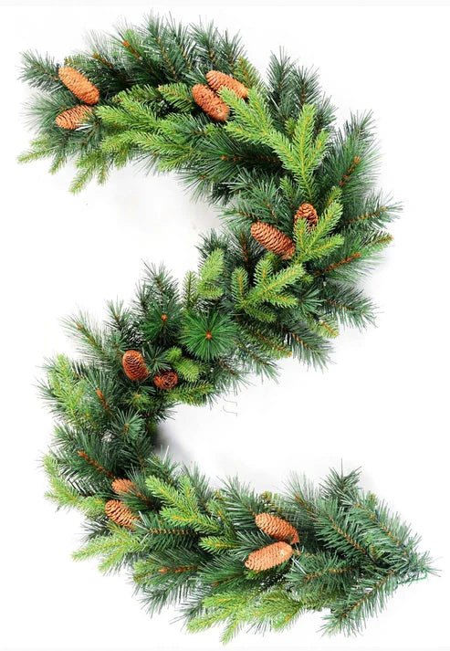 Natural Christmas Garland with Cones - Fresh Bouquet Co.
