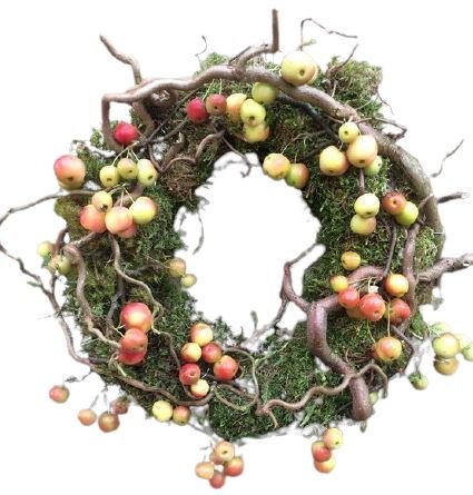 Natural Mini Apple & Moss Wreath - Fresh Bouquet Co.