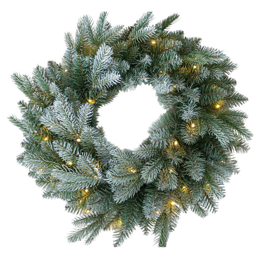 Natural Spruce Wreath with Lights - Fresh Bouquet Co.