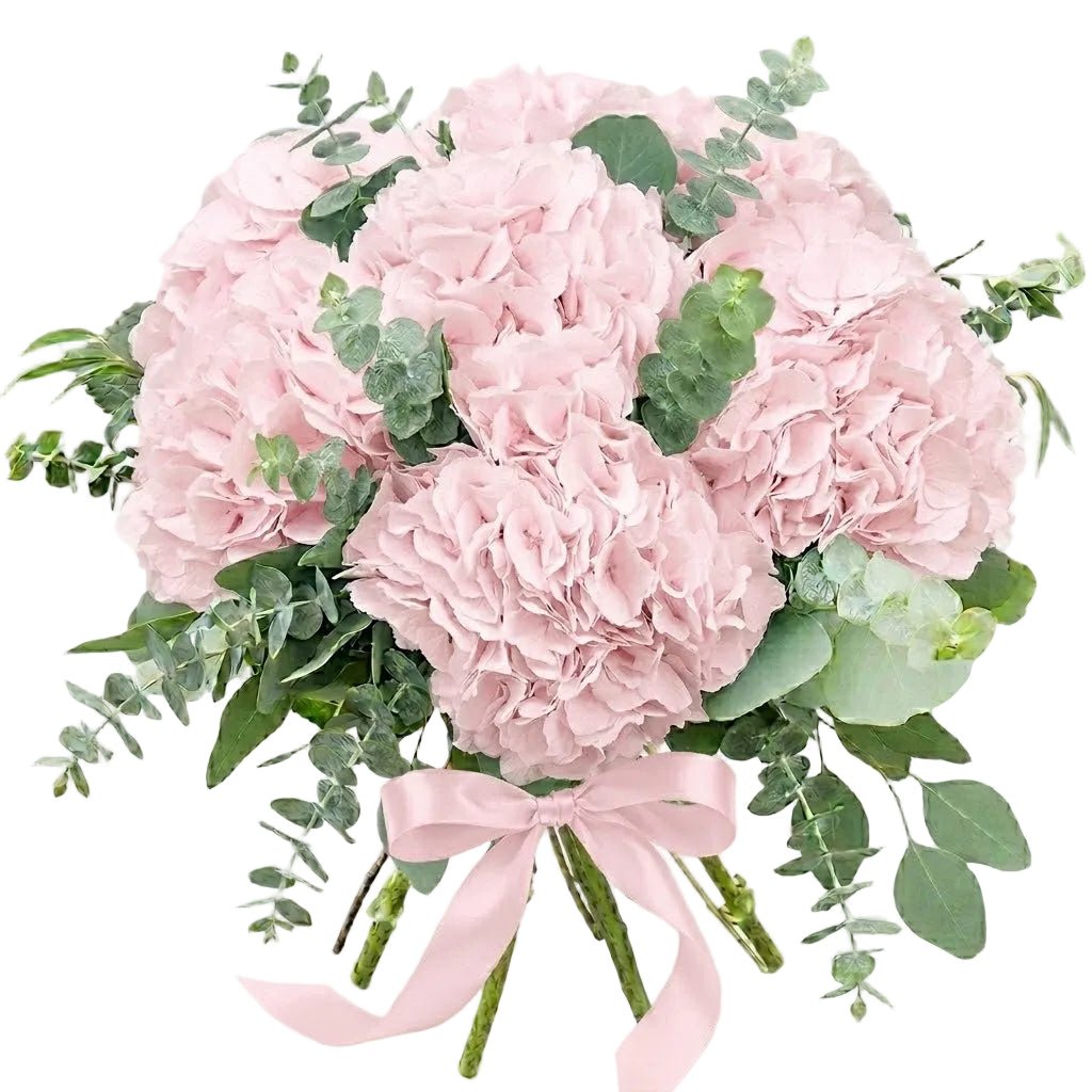 Pink Hydrangea with Eucalyptus Bouquet - Fresh Bouquet Co.