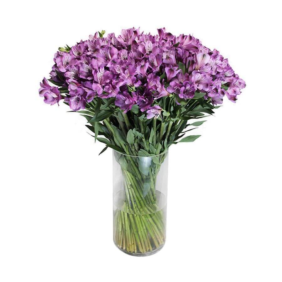 Purple Alstroemeria Bouquet in Vase