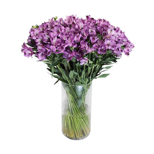 Purple Alstroemeria Bouquet in Vase