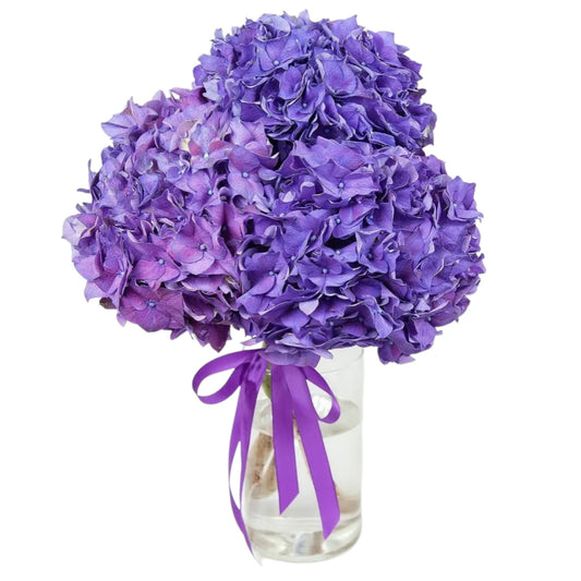 Purple Hydrangea Bouquet in Vase