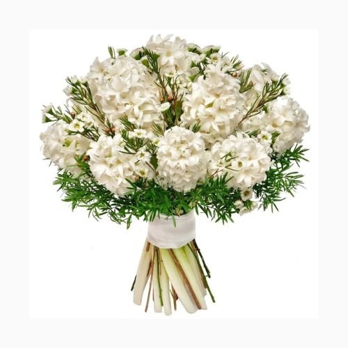 White Hyacinth & Wax Flowers Bouquet - Fresh Bouquet Co.