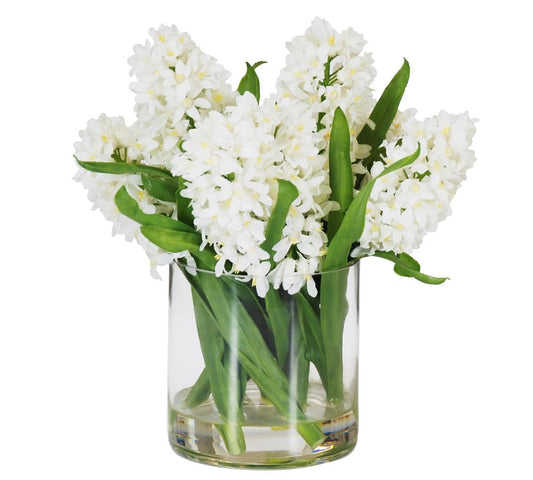 White Hyacinth Bouquet in Vase
